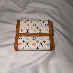 Louis Vuitton Multicolor Monogram Wallet with Brown Trim